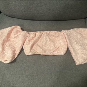 Pink Off-Shoulder Crop Top